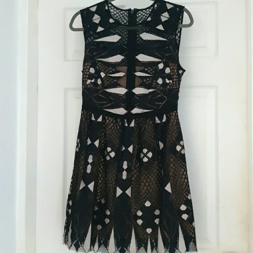 BCBG Lace Dress with sexy sheer front